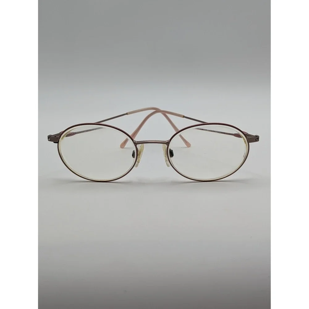 Tura Mod 760 ROS Eyeglasses Round Wire Frame Pink Japan 49-18